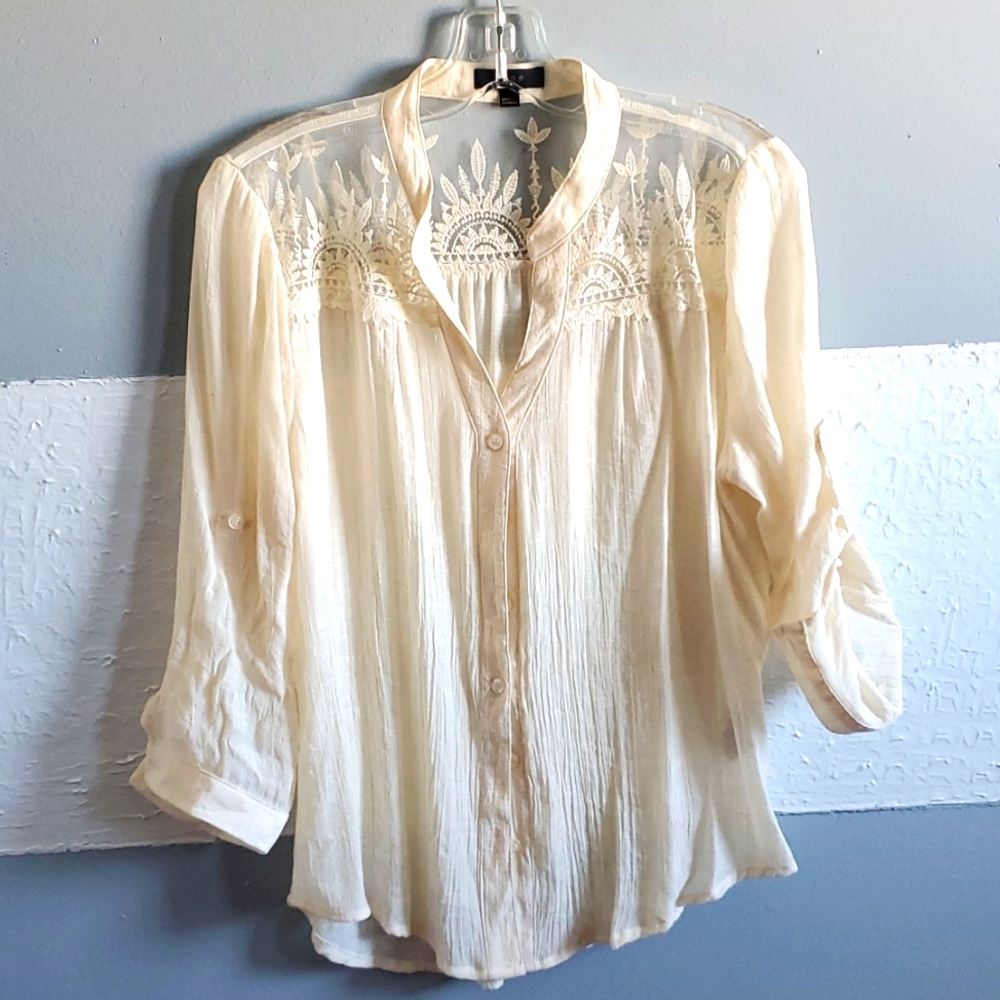 Cuffed sleeve large Beige/creamTop